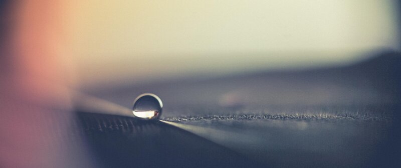 Water Droplet on Fabric — Blue, Serene
