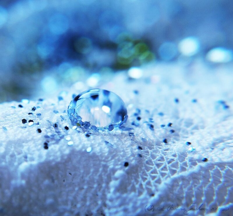 Water Droplet on Fabric — Blue