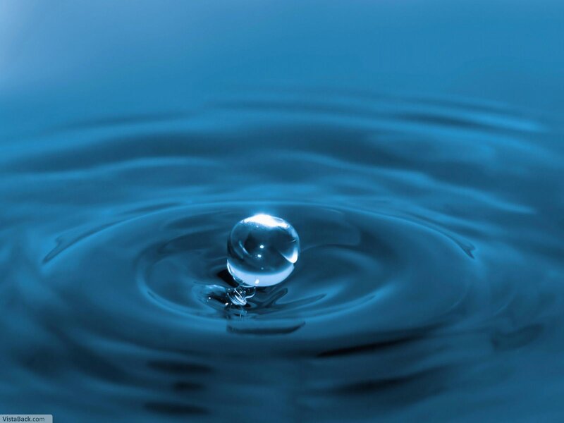 Water Droplet on Surface — Blue, Calm, Photograph