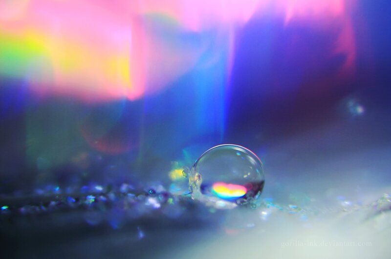 Water Droplet on Surface — Blue, Dreamy