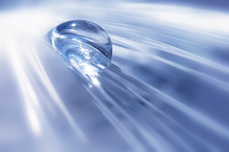 Water Droplet on Surface — Blue