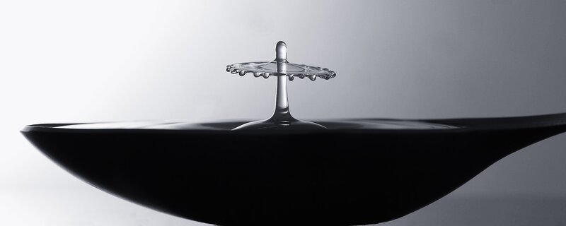 Water Droplet Splash — Black, Dramatic, Photograph, Liquid
