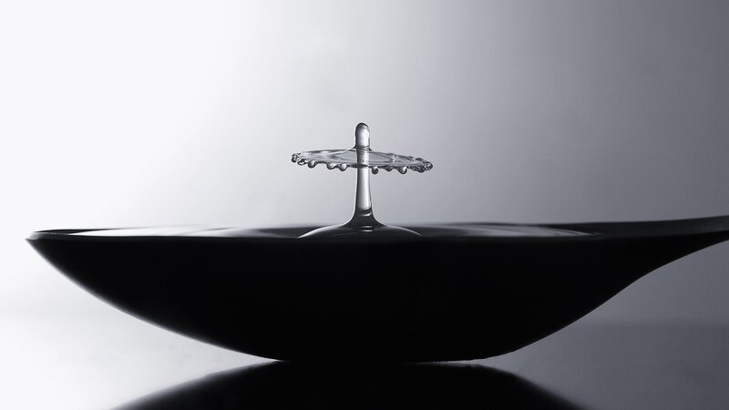 Water Droplet Splash — Black, Dramatic, Photograph