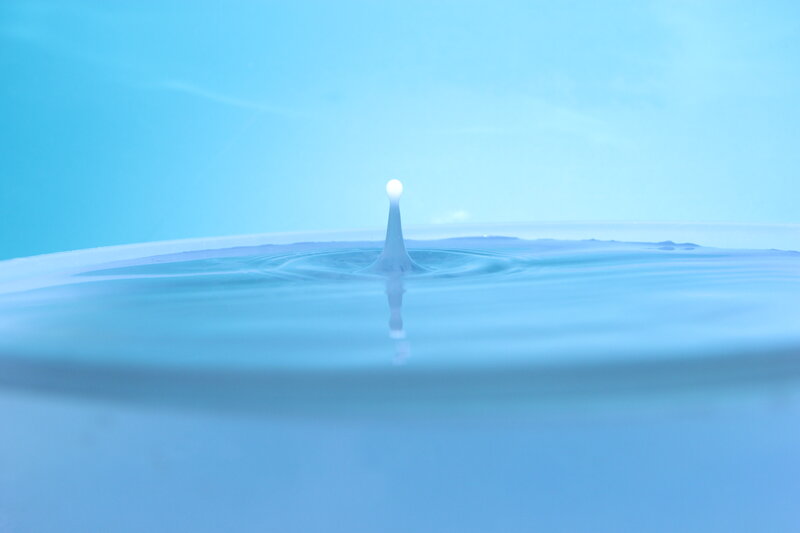 Water Droplet Splash — Blue, Calm, Photograph, Drop