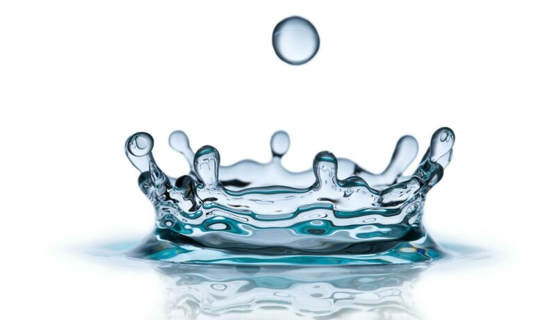 Water Droplet Splash — Blue, Calm, Photograph, Reflection