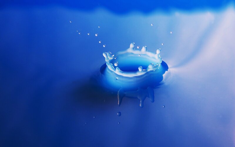 Water Droplet Splash — Blue, Photograph