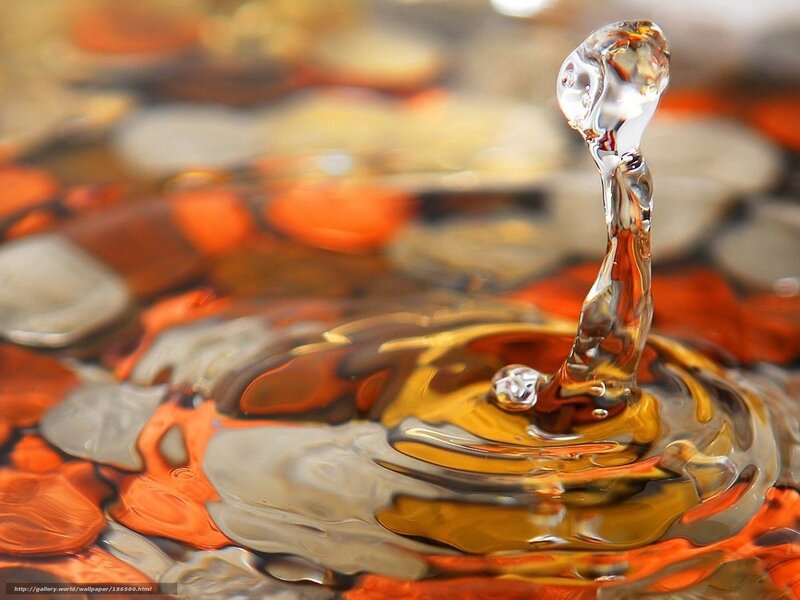 Water Droplet Splash — Orange, Calm, Photograph