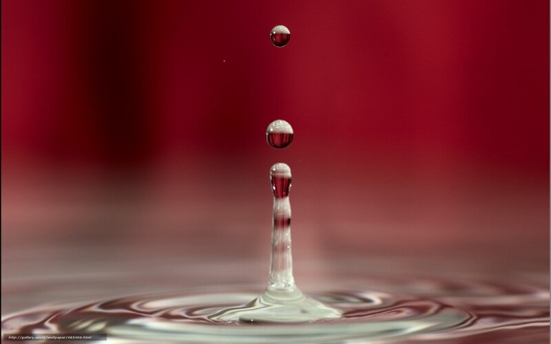 Water Droplet Splash — Red, Dramatic