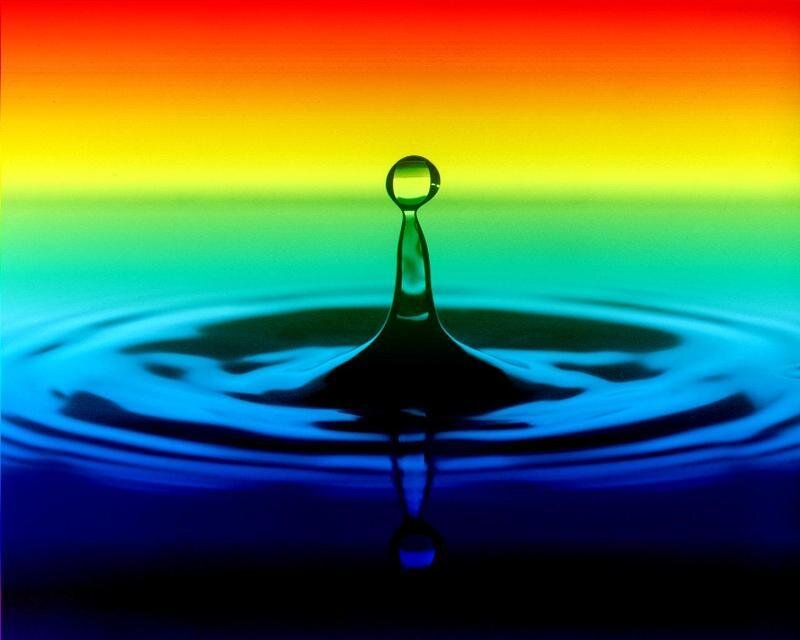 Water Droplet Splash — Red, Serene