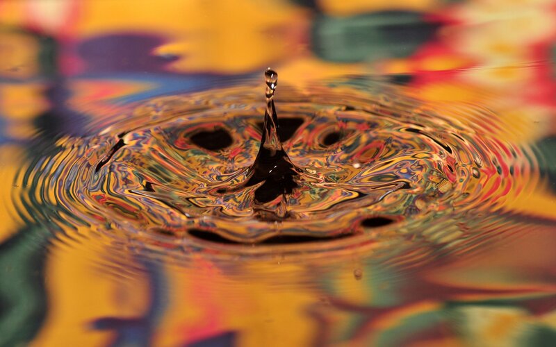 Water Droplet Splash — Yellow