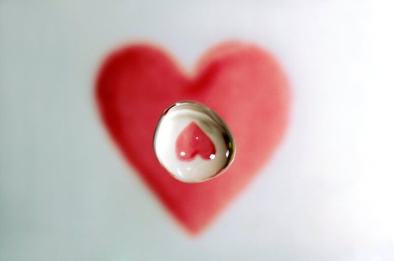 Water Droplet with Heart Reflection