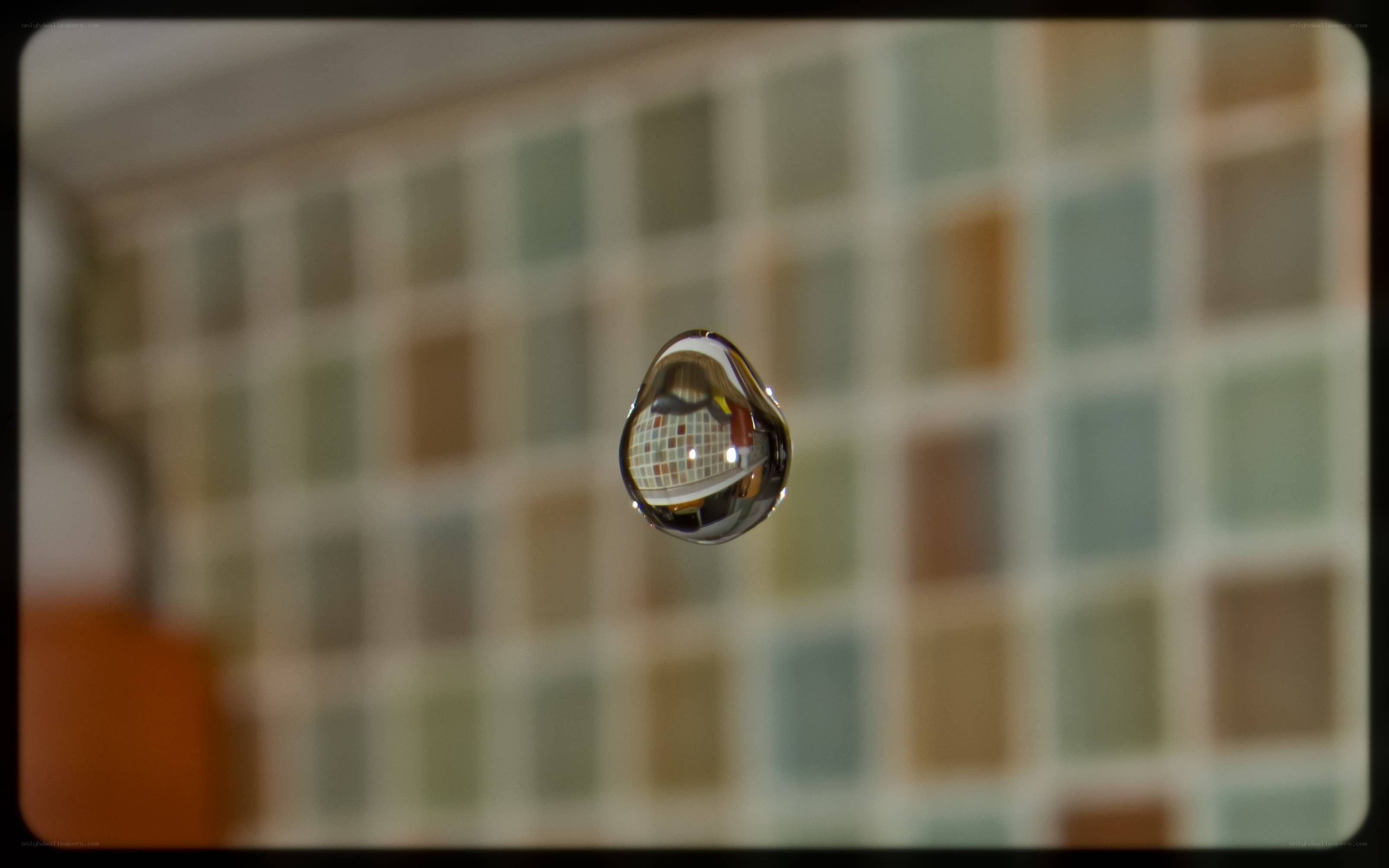 Water droplet with reflection