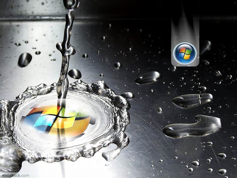 Water droplet with Windows logo
