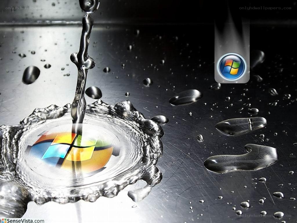 Water droplet with Windows logo