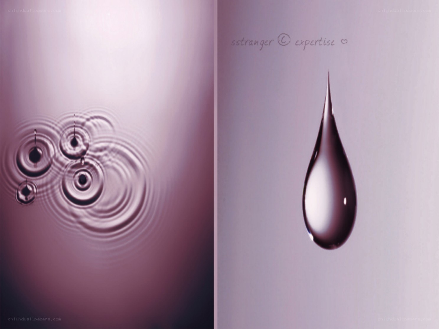 Water droplets and ripples
