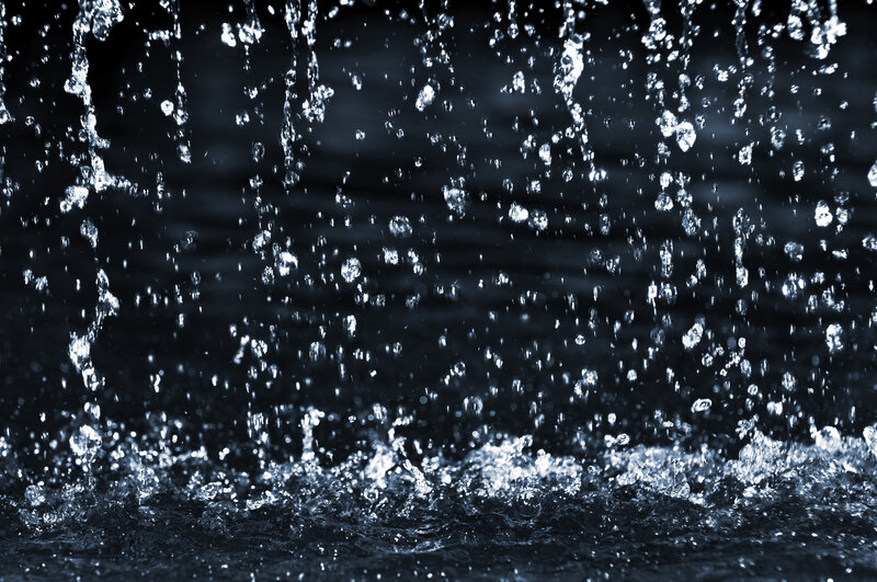Water droplets falling
