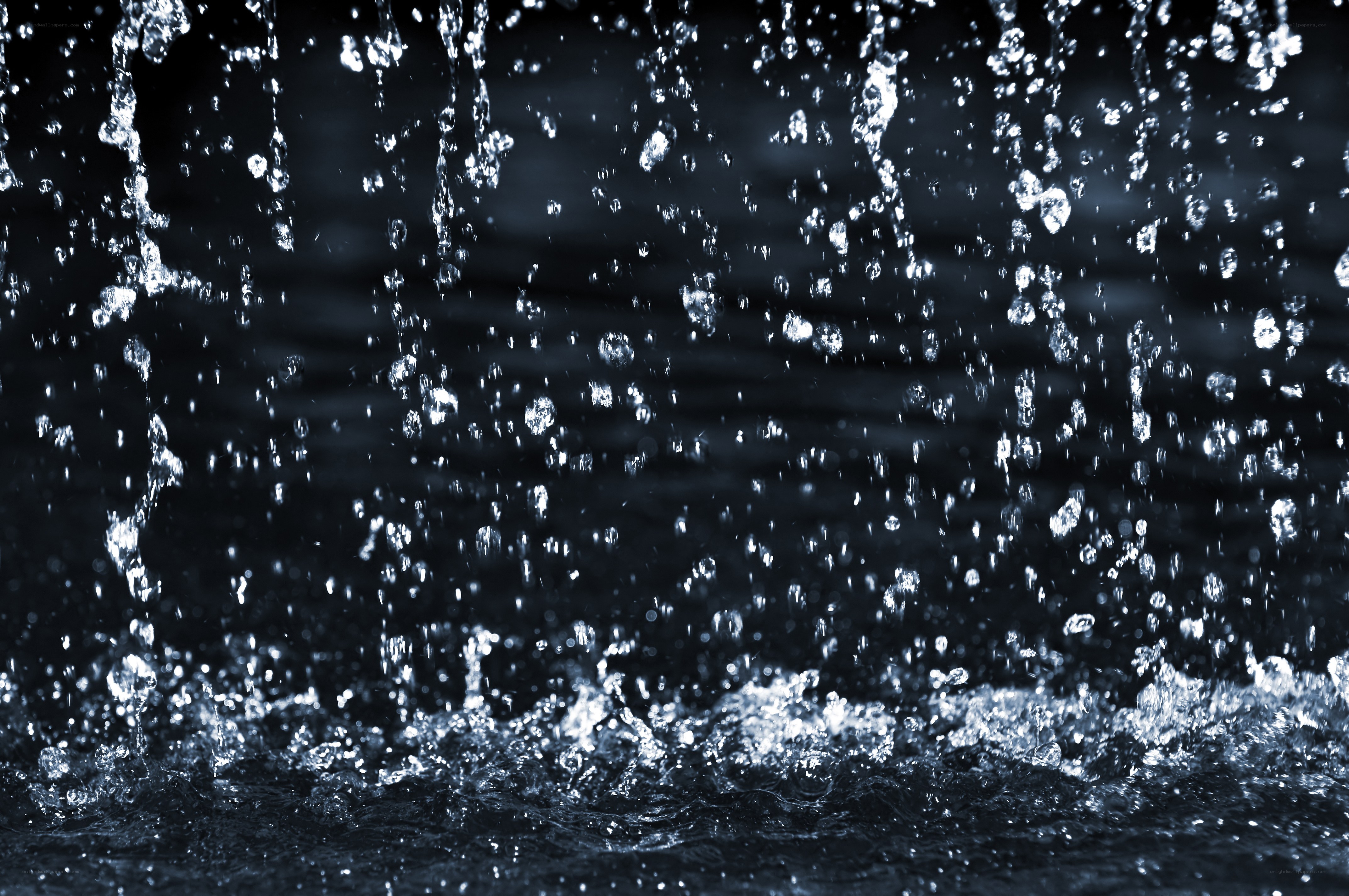 Water droplets falling