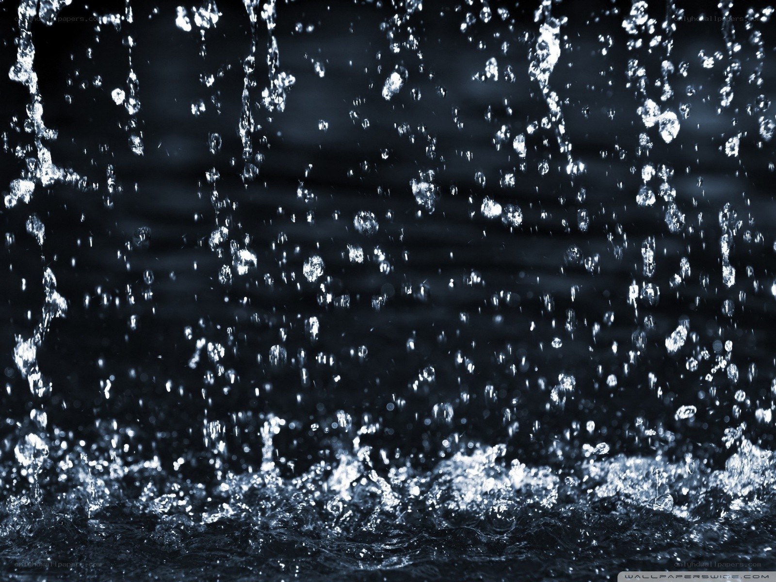 Water droplets falling