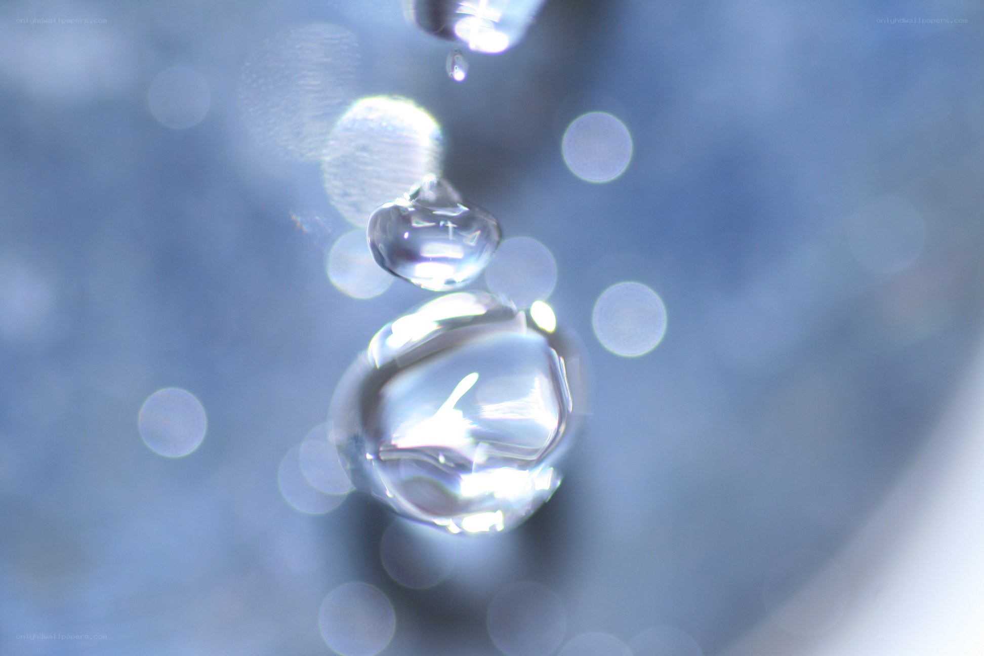 Water droplets falling
