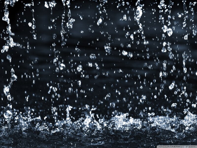 Water Droplets Falling — Black, Dynamic, Photograph, Splashes, Dark Background