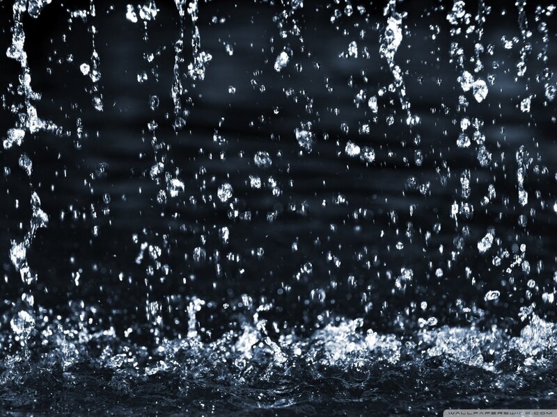 Water Droplets Falling — Black, Dynamic, Photograph, Splashes, Dark Background, White