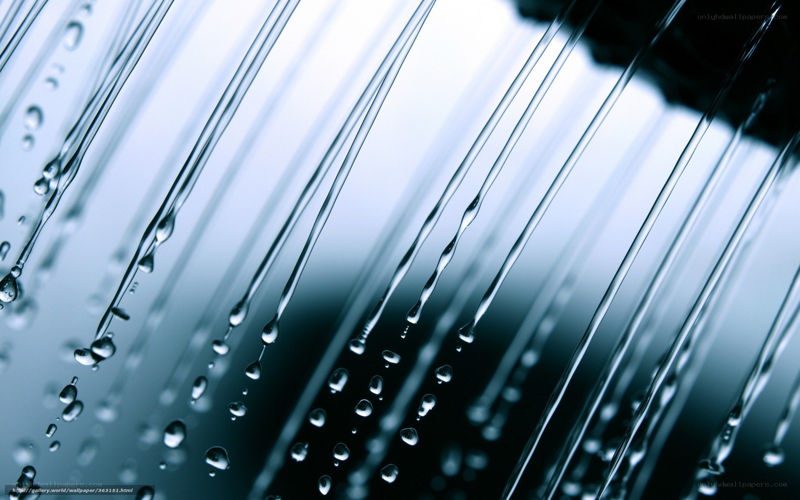 Water droplets falling from shower