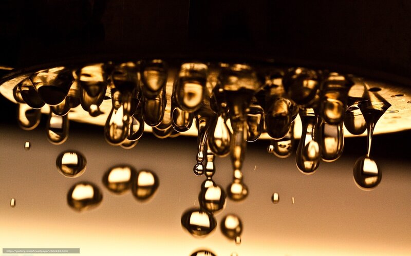 Water droplets falling from showerhead