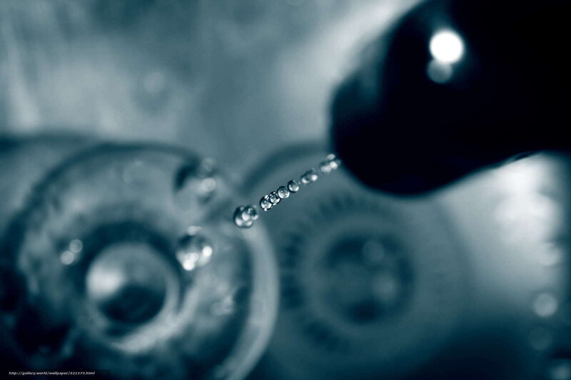 Water droplets falling in slow motion