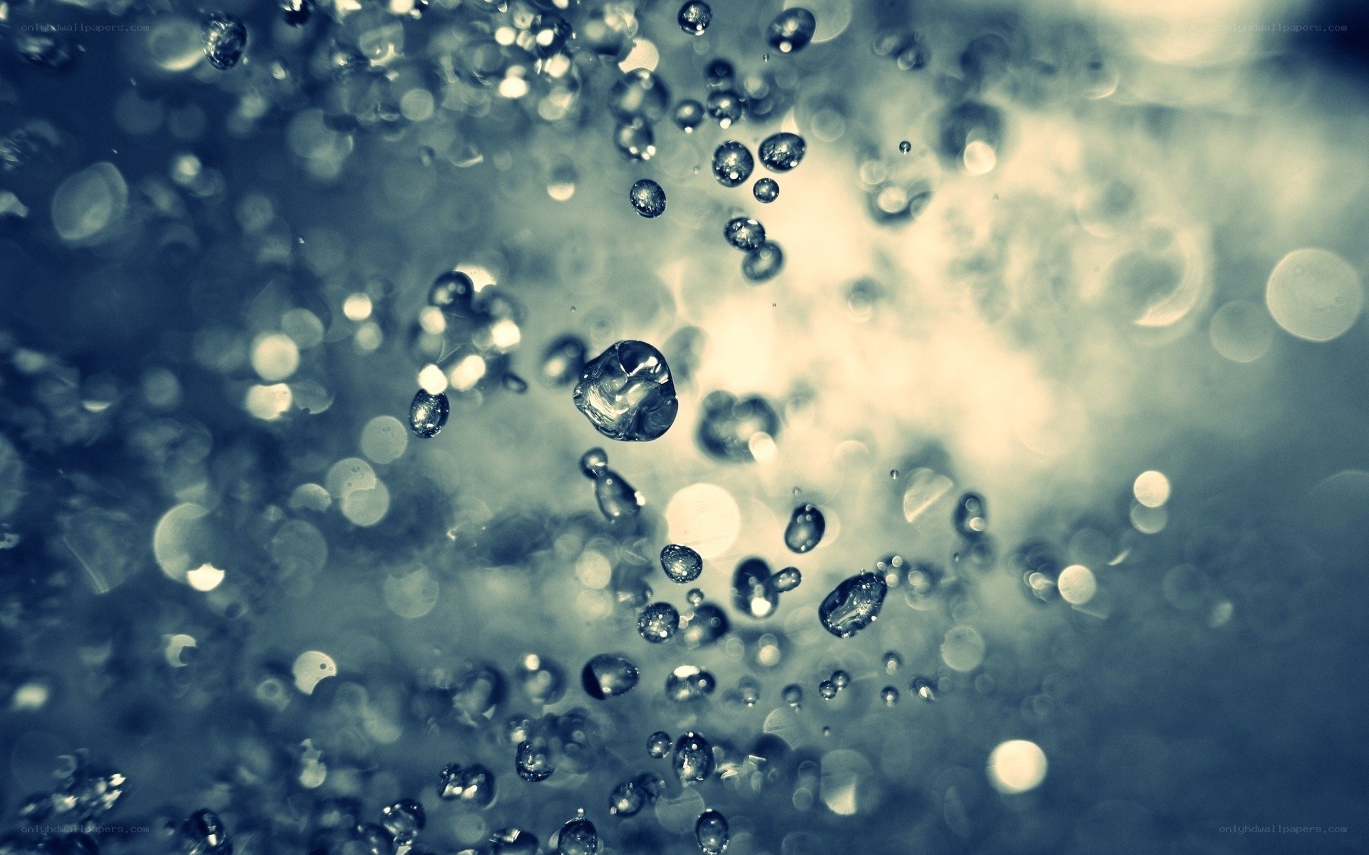 Water droplets in motion