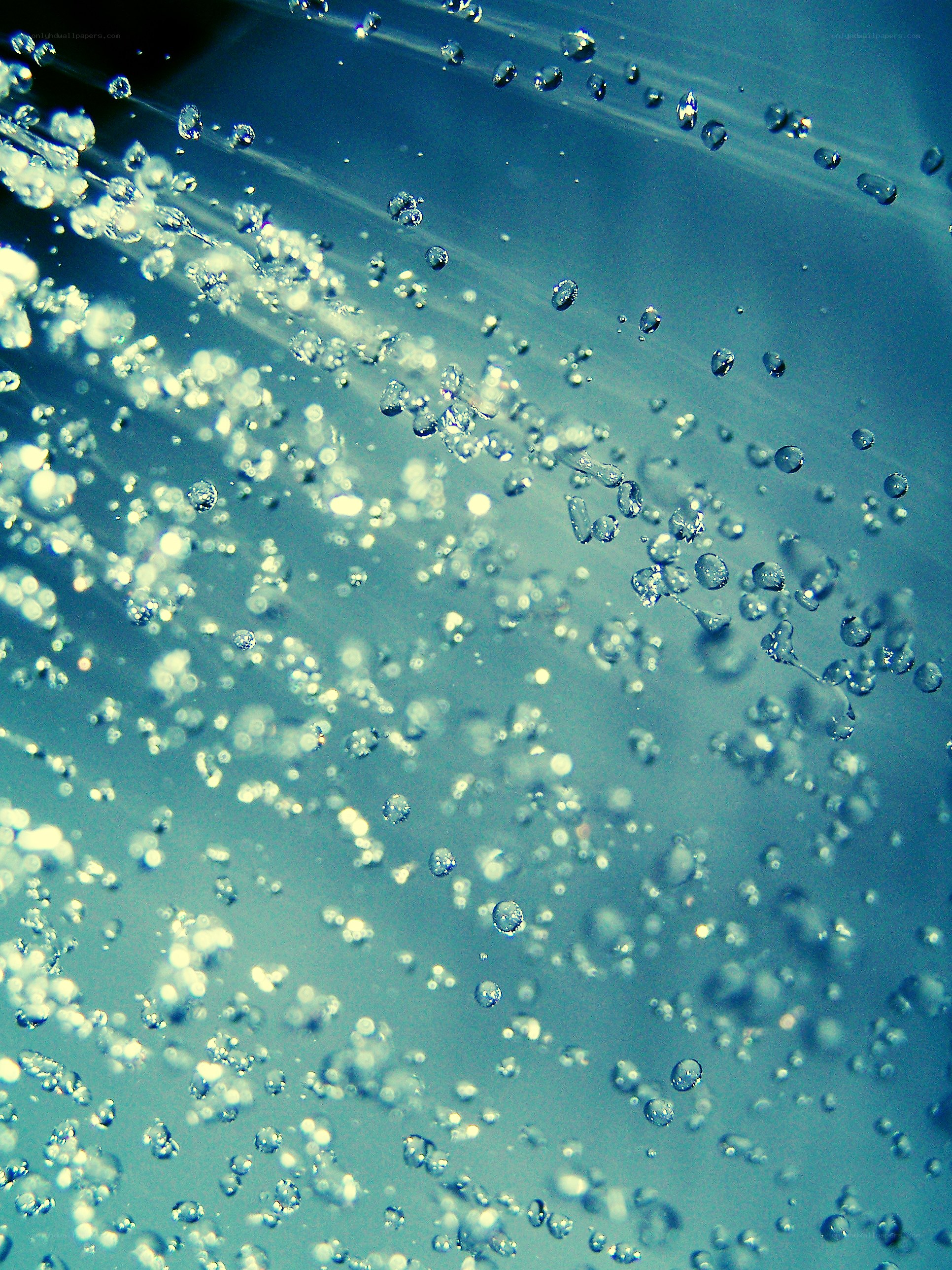 Water droplets in motion