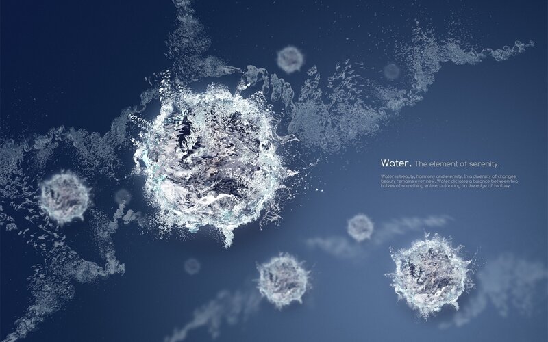 Water Droplets in Motion — Blue
