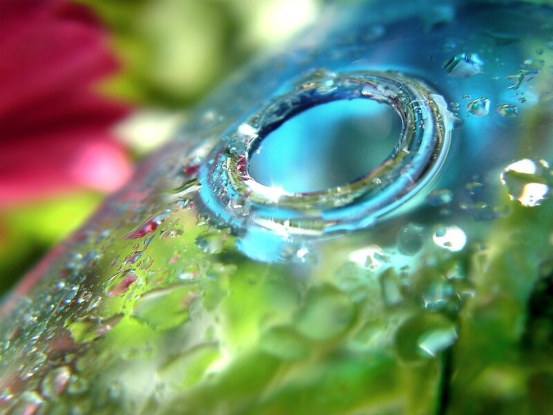 Water droplets on a CD surface