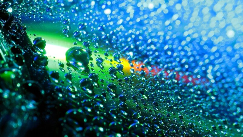 Water droplets on a CD surface