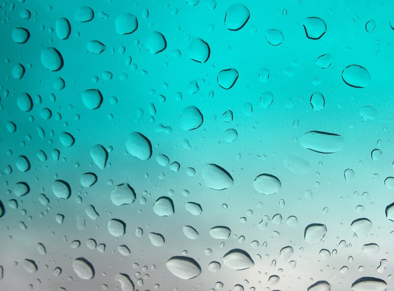 Water droplets on a glass surface