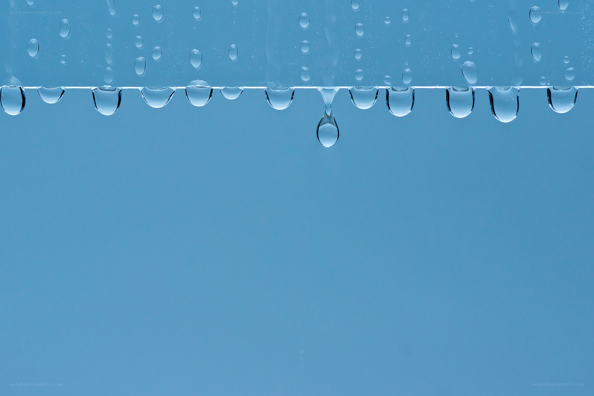 Water droplets on a glass surface