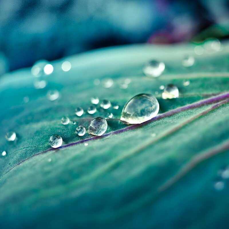 Water droplets on a leaf