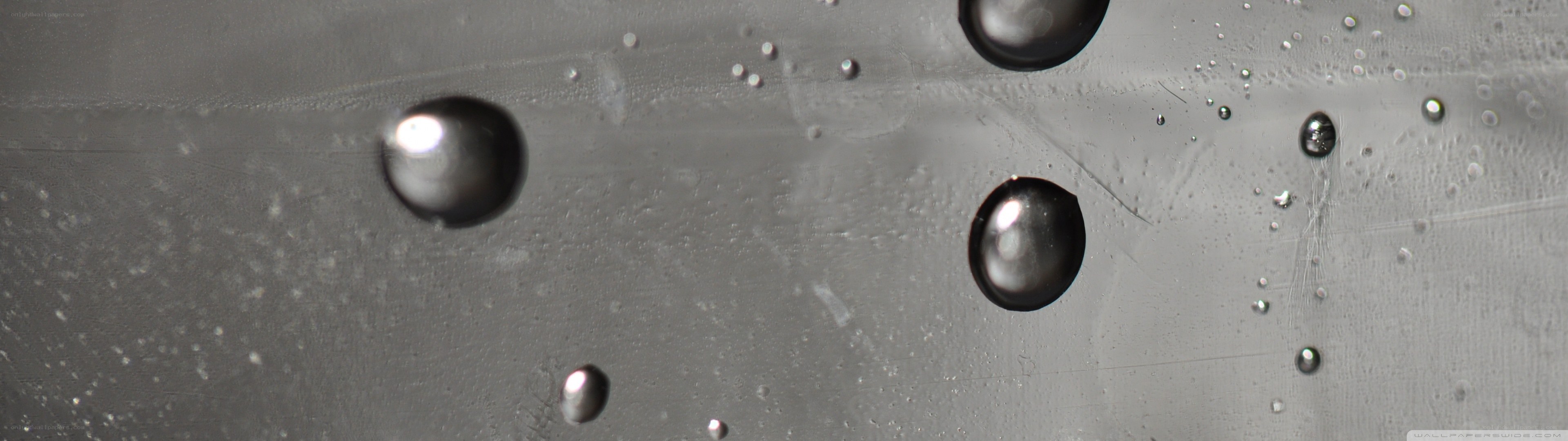 Water droplets on a metallic surface