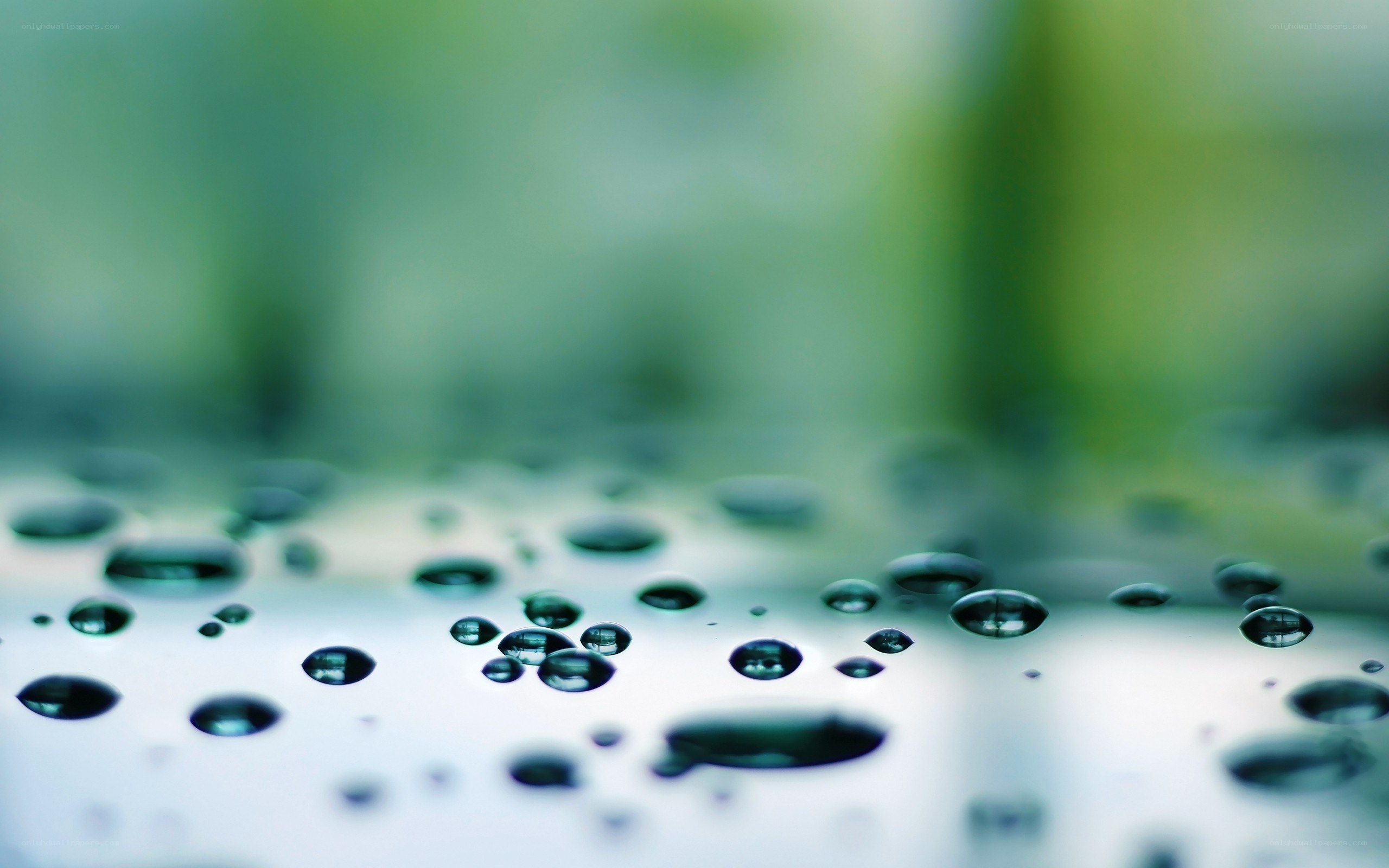Water droplets on a surface