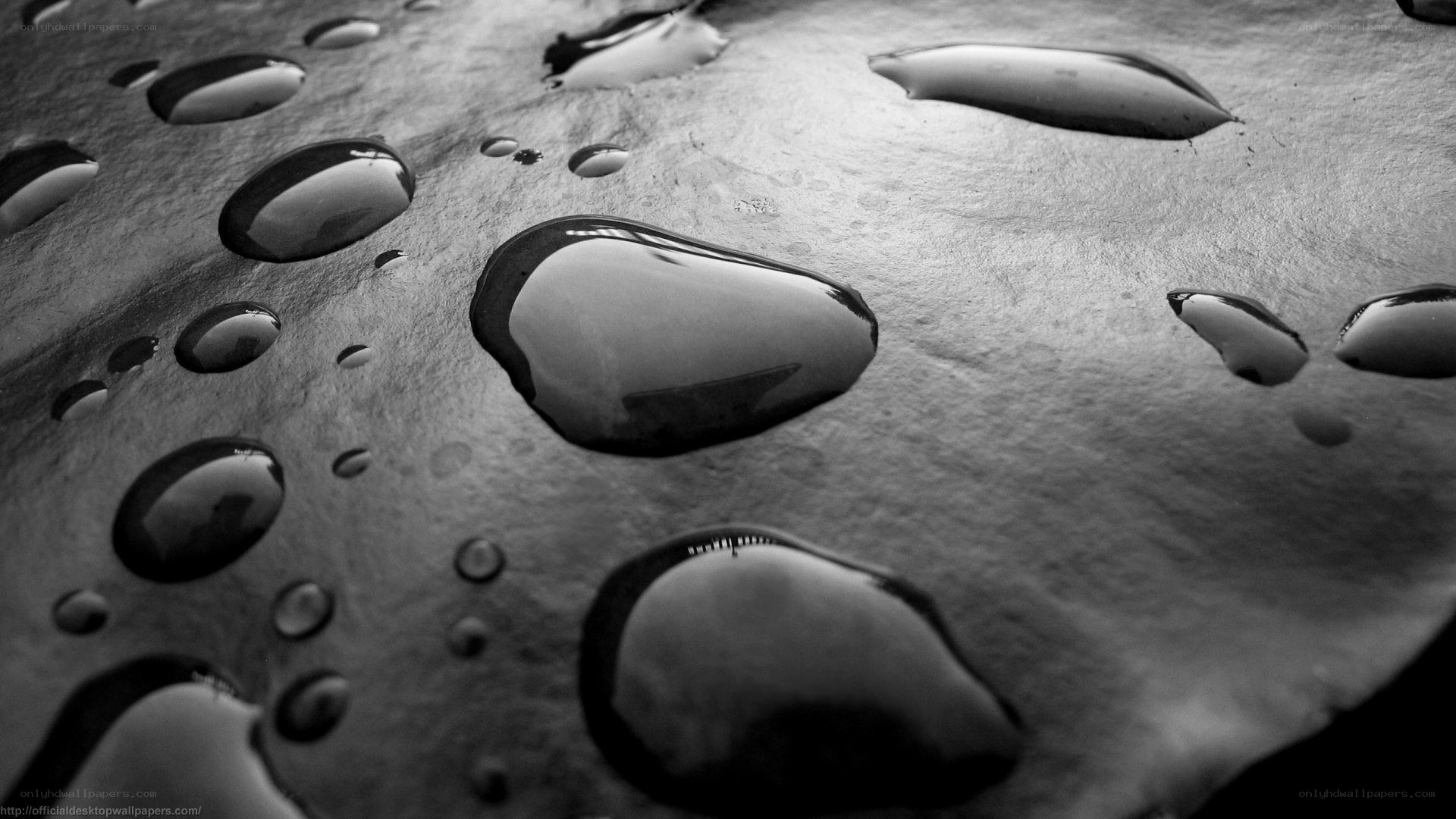 Water droplets on a surface