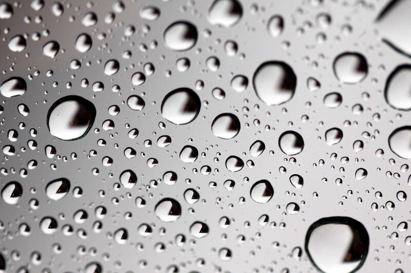 Water droplets on a surface