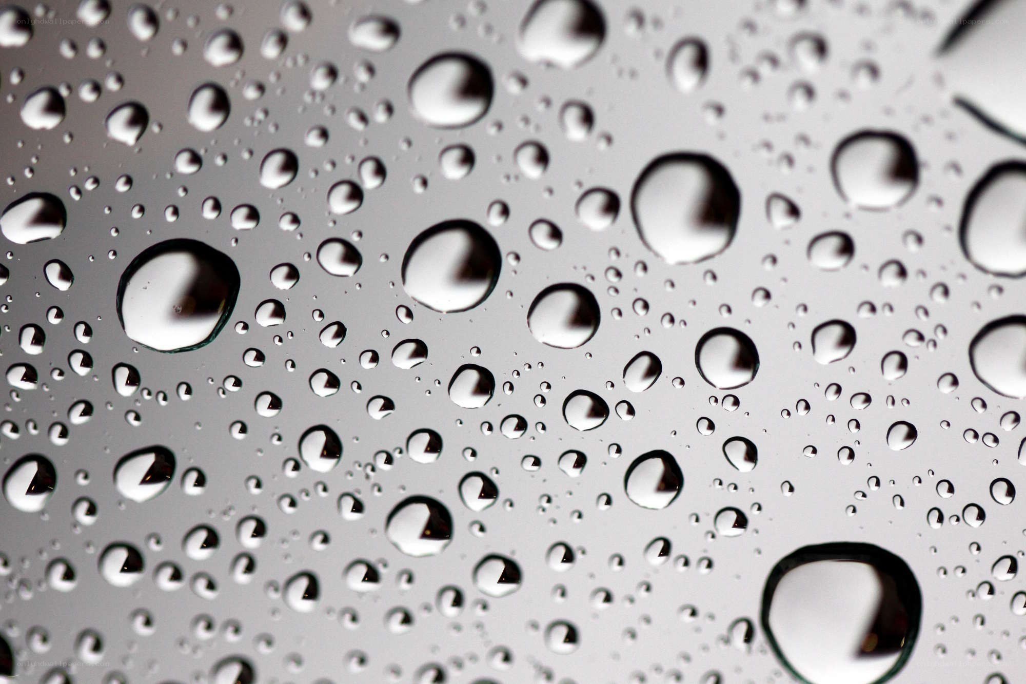 Water droplets on a surface