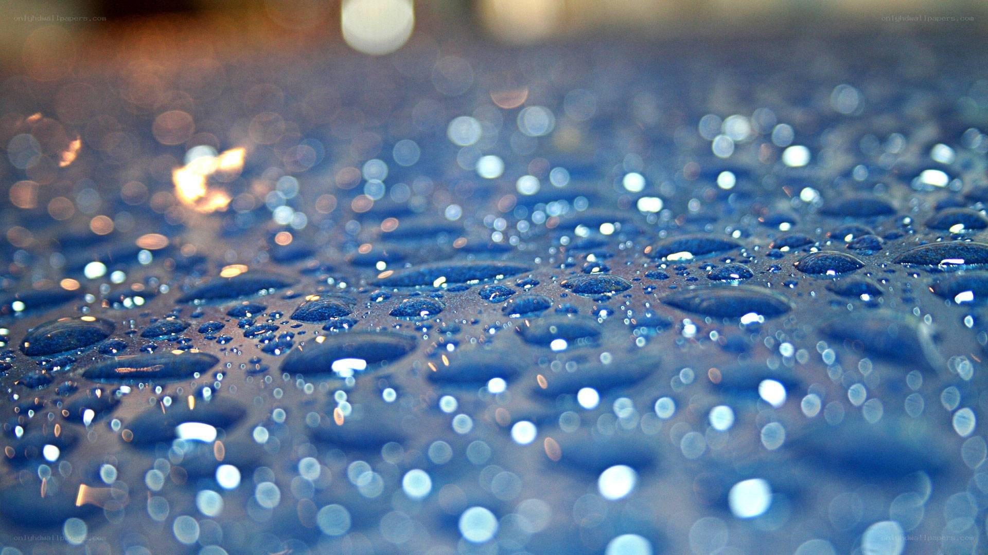 Water droplets on a surface