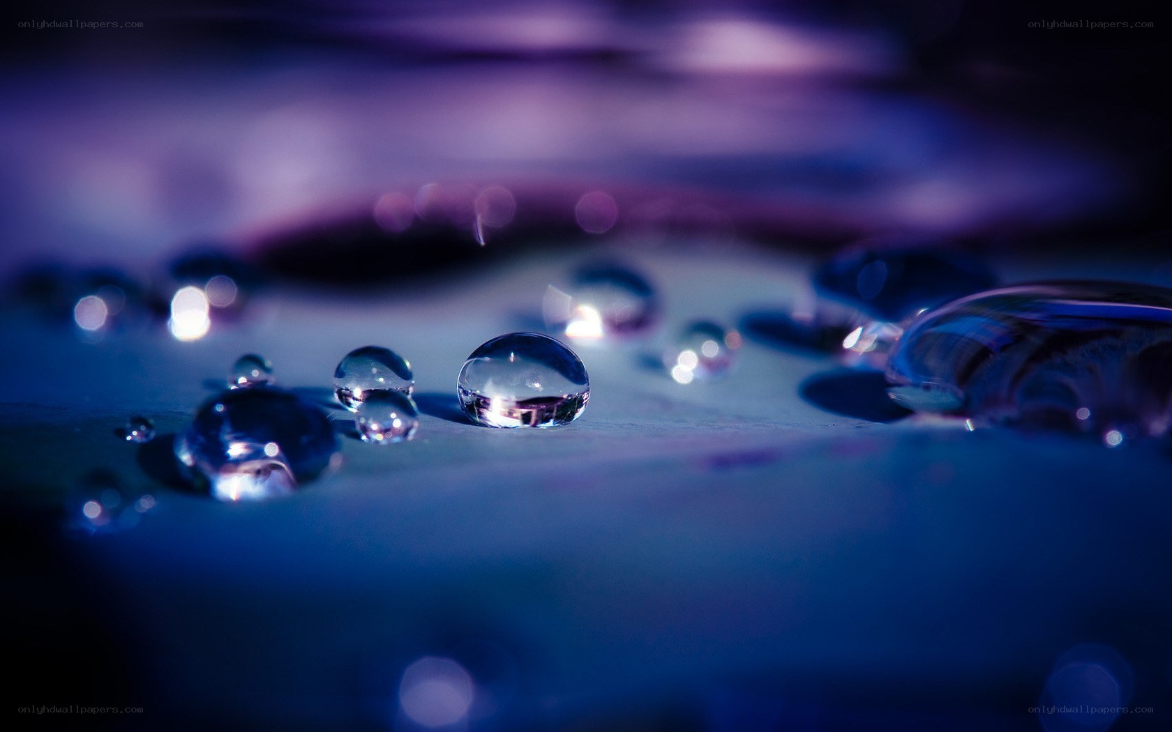 Water droplets on a surface