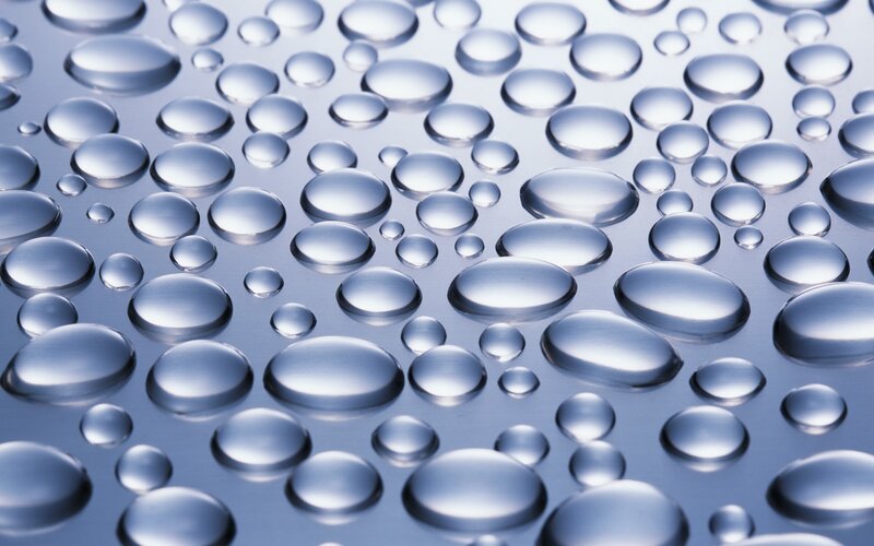 Water droplets on a surface