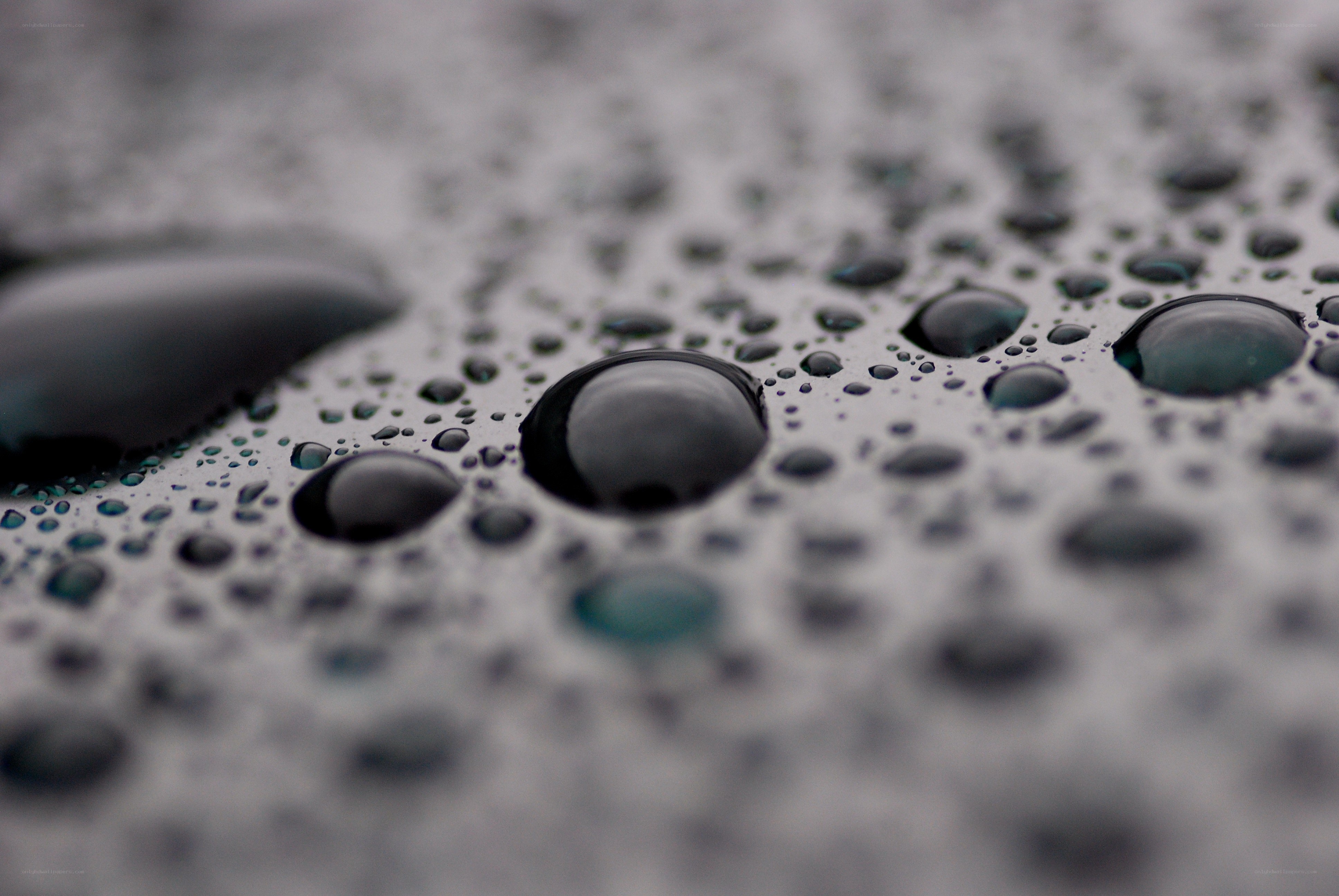 Water droplets on a surface