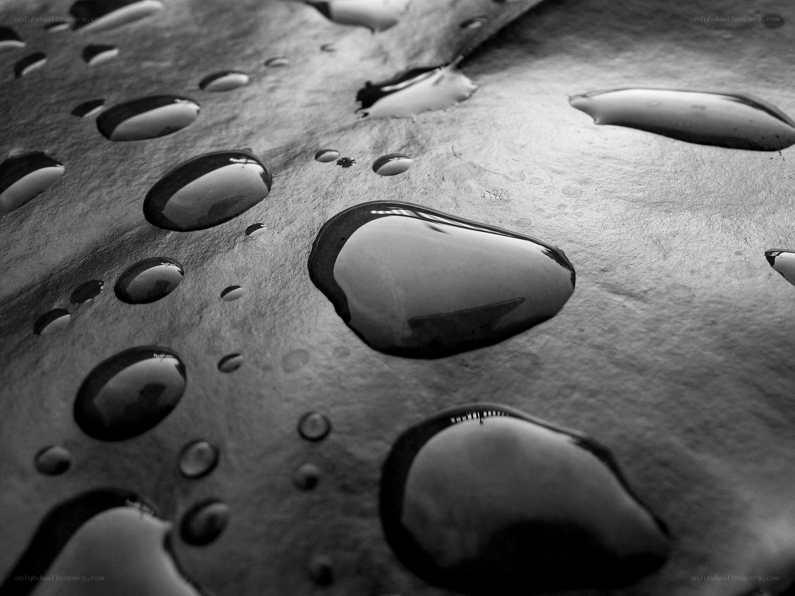 Water droplets on a surface