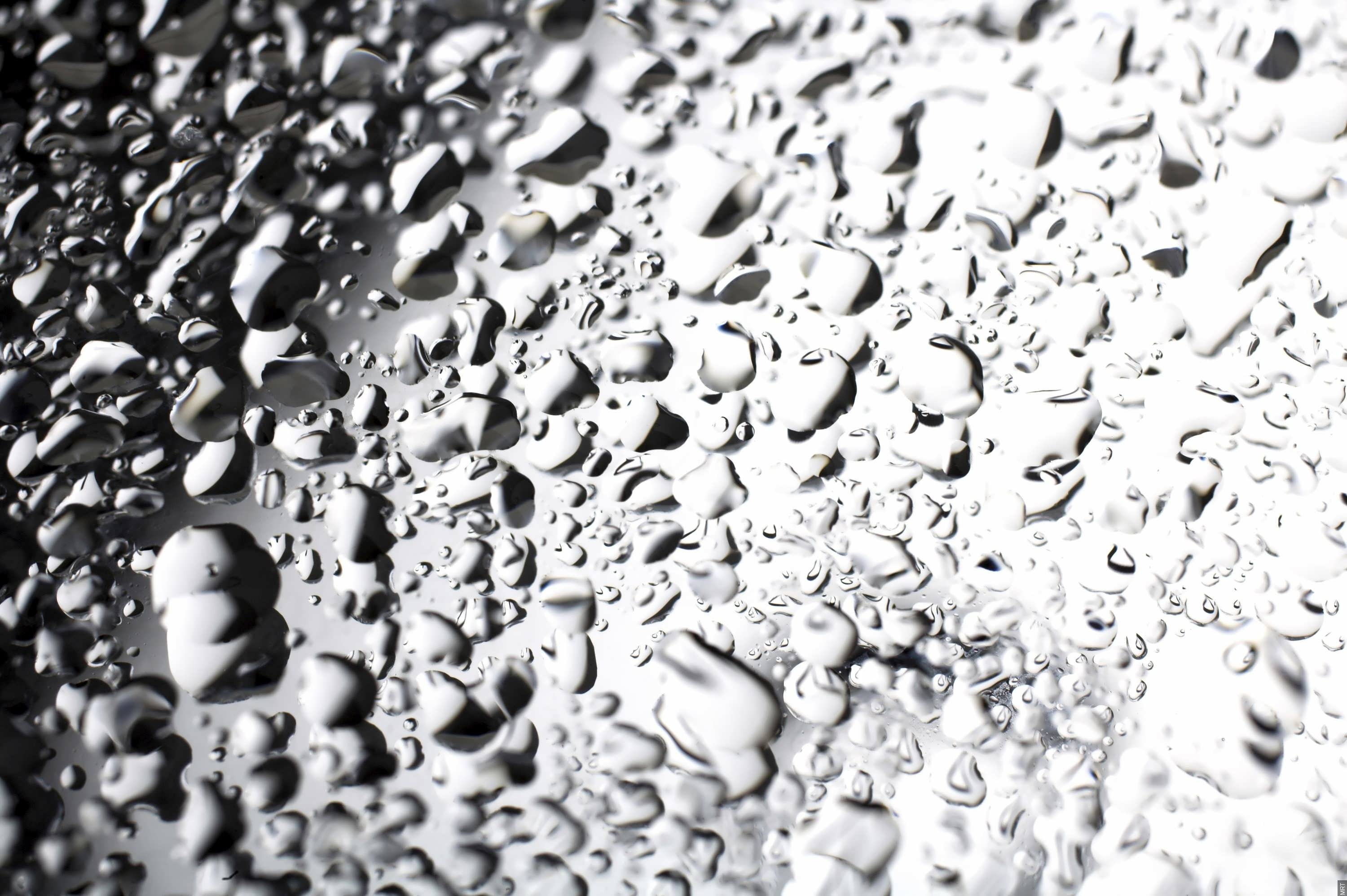 Water droplets on a surface