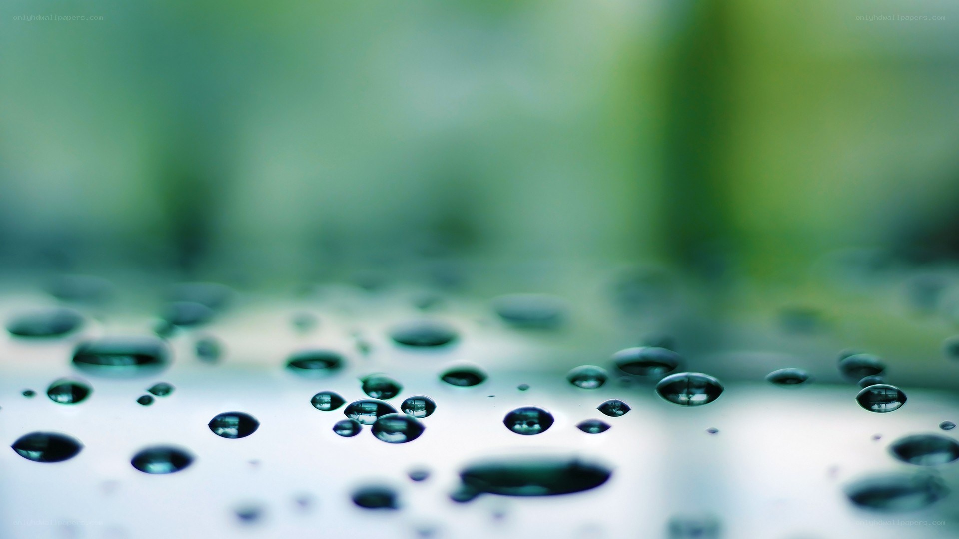 Water droplets on a surface