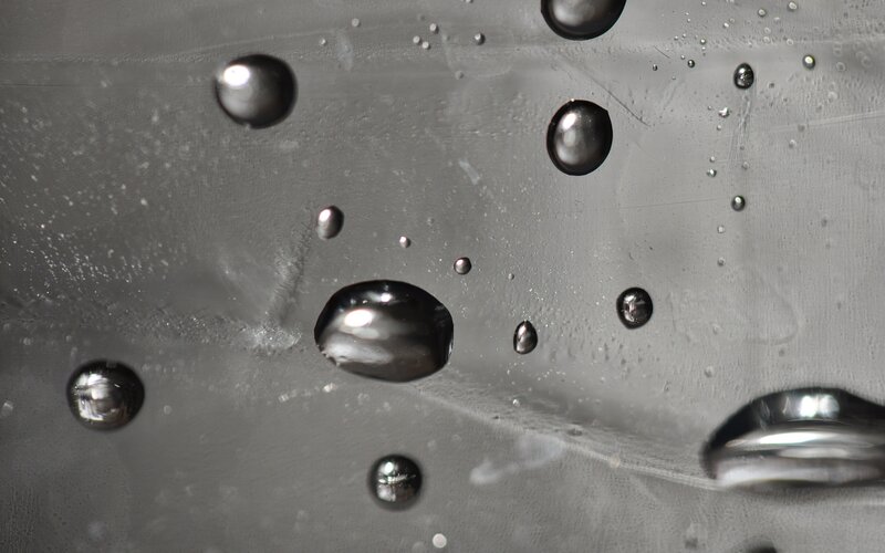 Water droplets on a surface