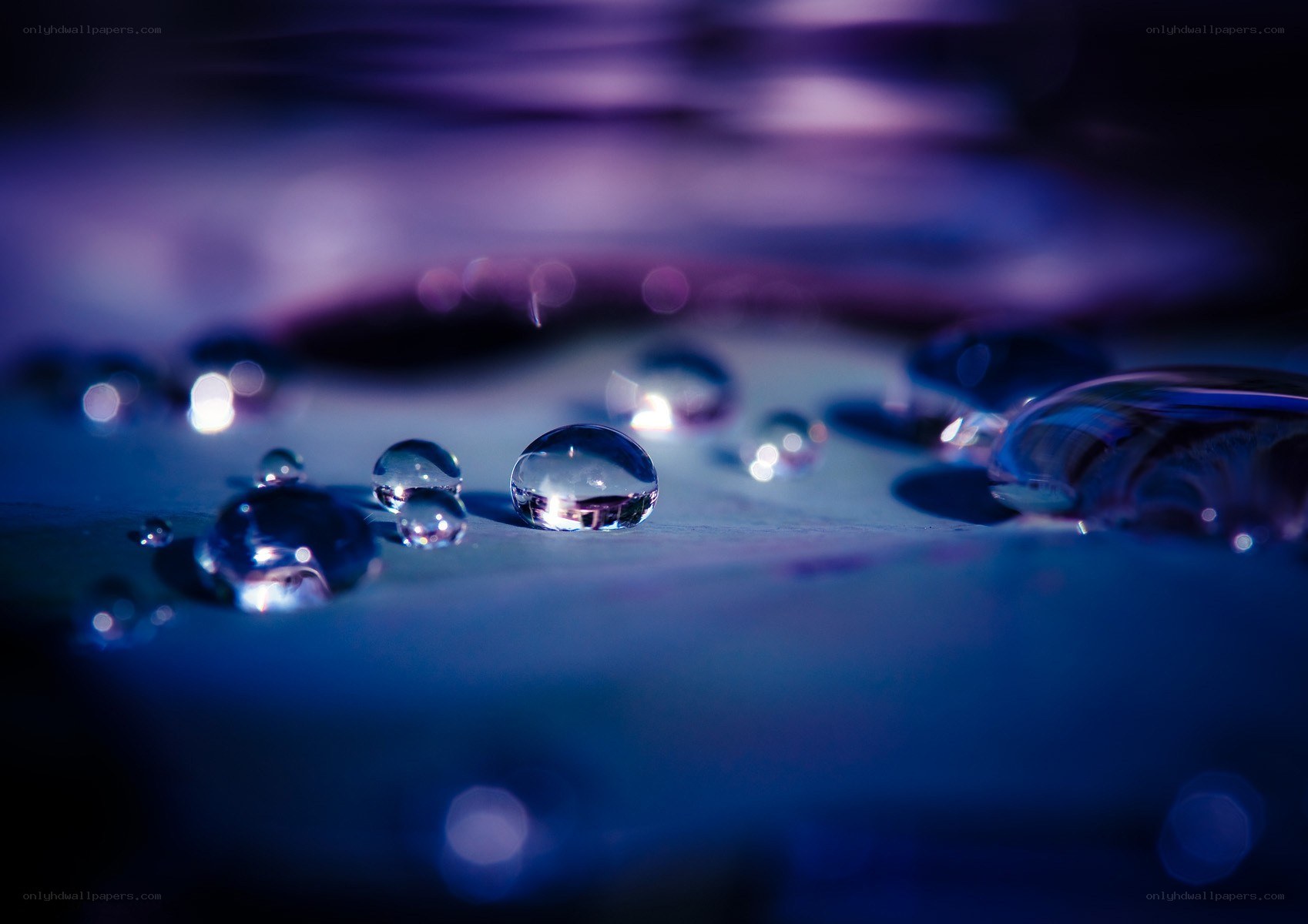 Water droplets on a surface
